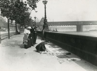 A Pavement Artist on the Embankment by English Photographer